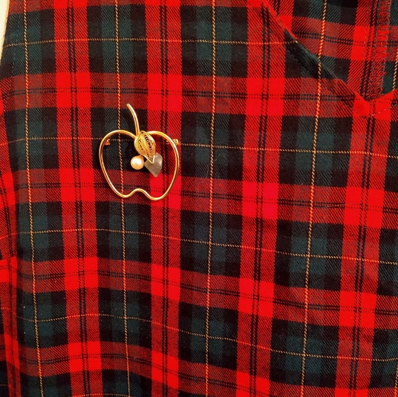 Red Tartan Plaid Sleeveless Dress Jumper - Picture 3 of 7